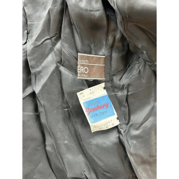 Vintage Cinzia Rocca 100% Wool Collared Black Pea Coat 4 - Picture 4 of 10